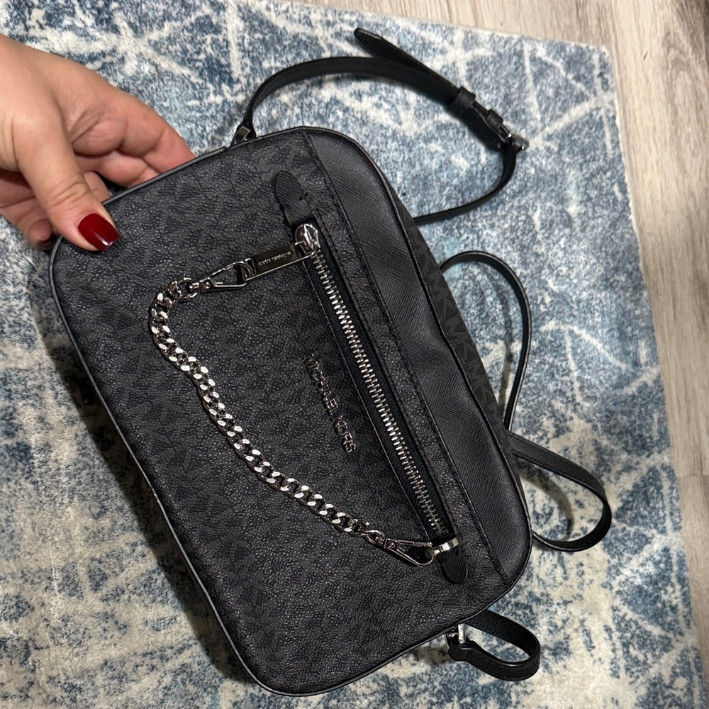 Michael Kors Black Textured Crossbody Bag